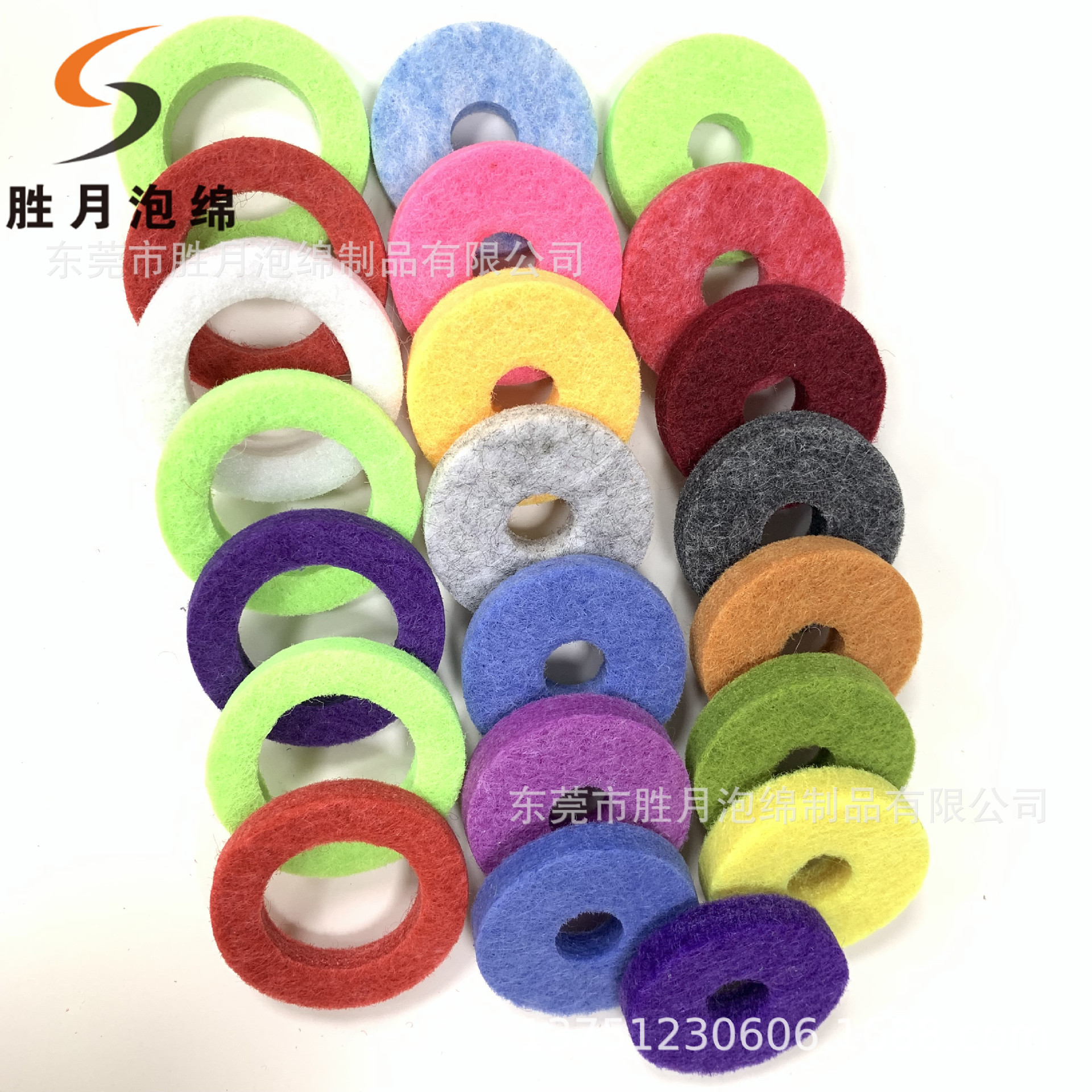 厂家直销架子鼓镲片毛垫彩色20个装2.5CM防滑毛毡棉垫配件乐器