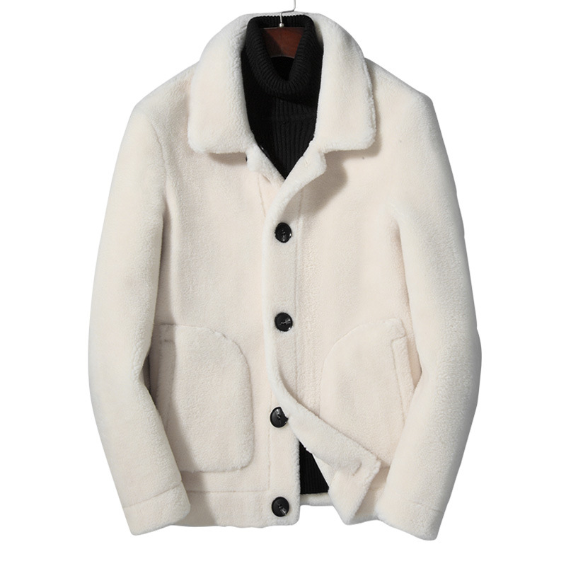 Îmbrăcăminte bărbătească, palton de lână, shearling, palton bărbătesc din blană și piele, jachetă de iarnă pentru bărbați, blană, pentru vârstă mijlocie și tineri, cu rever pe două fețe_voghion.com