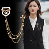 Brooch English style, suit, chain, pin, retro badge, accessory lapel pin, Korean style, British style