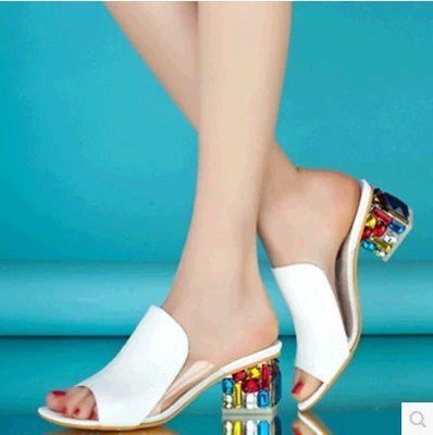 2026 Summer New Style Women's Slippers with Chunky Heels, Open-Toe Sandals, Rhinestone Strap, Large Size Fashion Women's Shoes 2026 Summer New Style Women's Slippers with Chunky Heels, Open-Toe Sandals, Rhinestone Strap, Large Size Fashion Women's Shoes