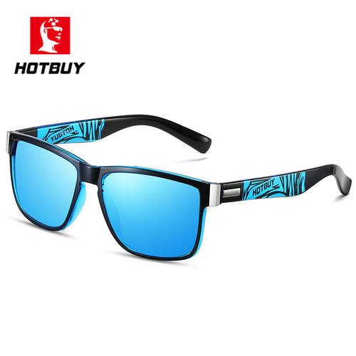 HOTBUY Western and Eastern Sports Cycling Polarized Sunglasses for Men, Square Frame Outdoor Sunglasses, Direct Manufacturer Supply 8801