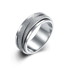 不锈钢戒指男女通用 欧美时尚潮流情侣戒可旋转动齿轮钛钢饰品批