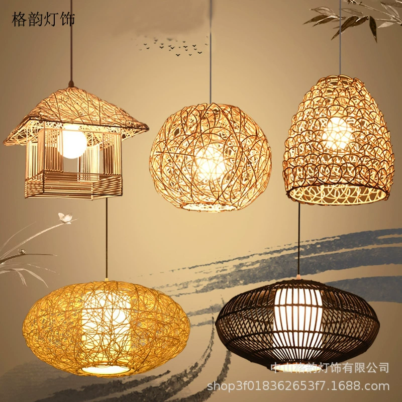 Creative ceiling lamp for living room, woven lights, Chinese style