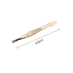 Stainless steel brow comb flat-tipped brow tweezers golden eyebrow grooming comb cosmetic tool wholesale