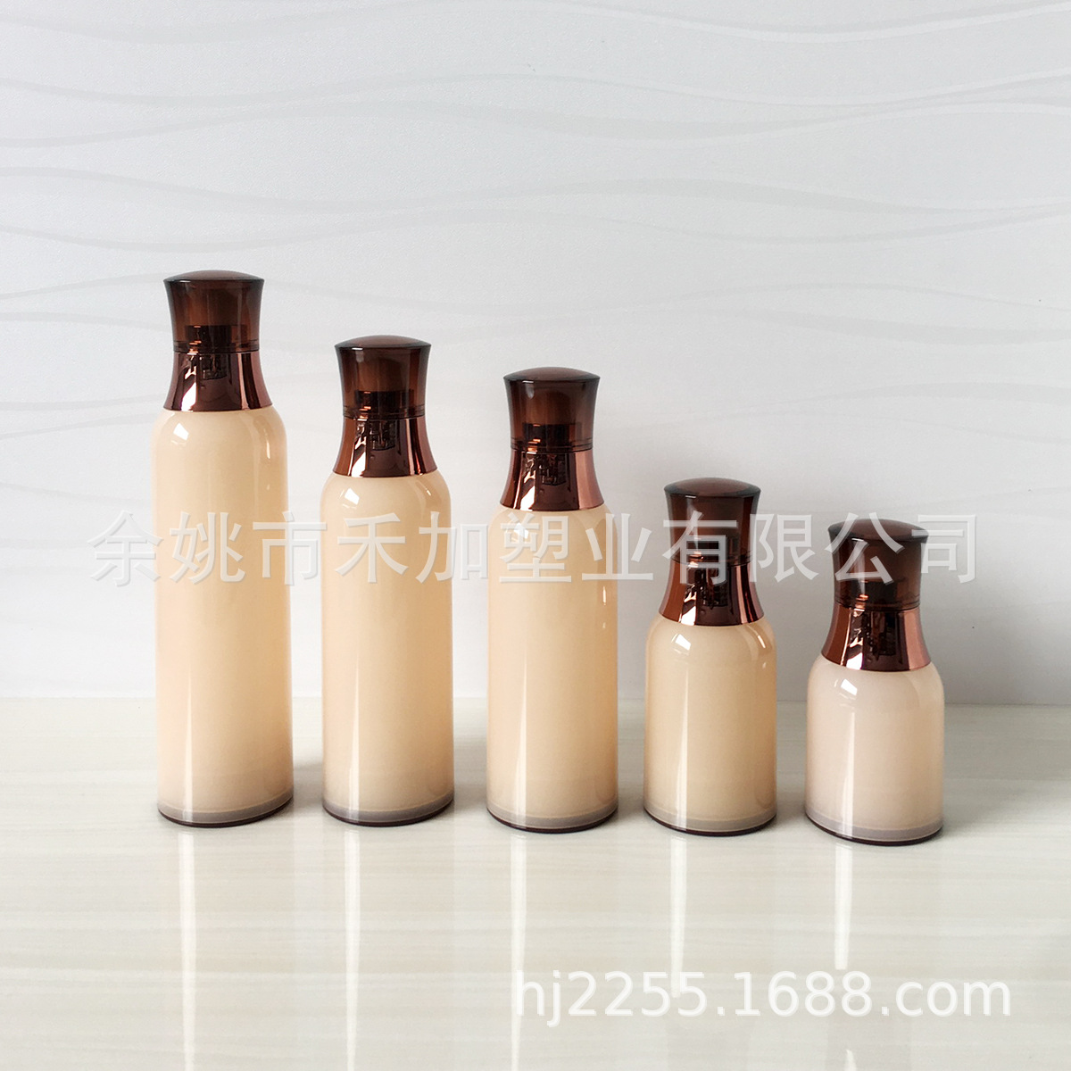 30/50/100/120/150ml+30g/50g注塑色单层直圆真空瓶套装系列