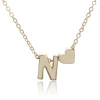 Necklace with letters, pendant heart-shaped, Amazon, English letters, European style, wholesale