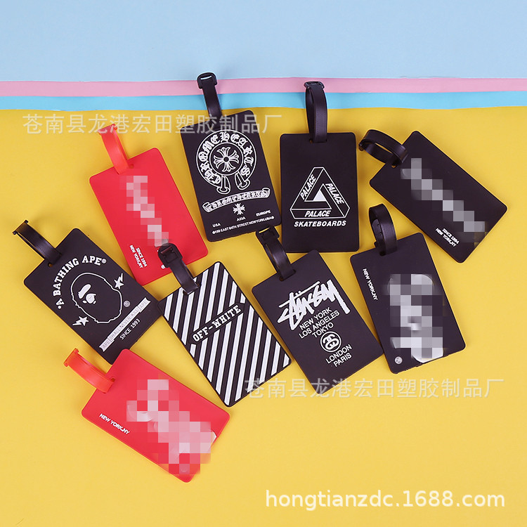 创意动漫卡通软胶行李牌 硅胶登机托运行李牌 pvc行李箱识别吊牌