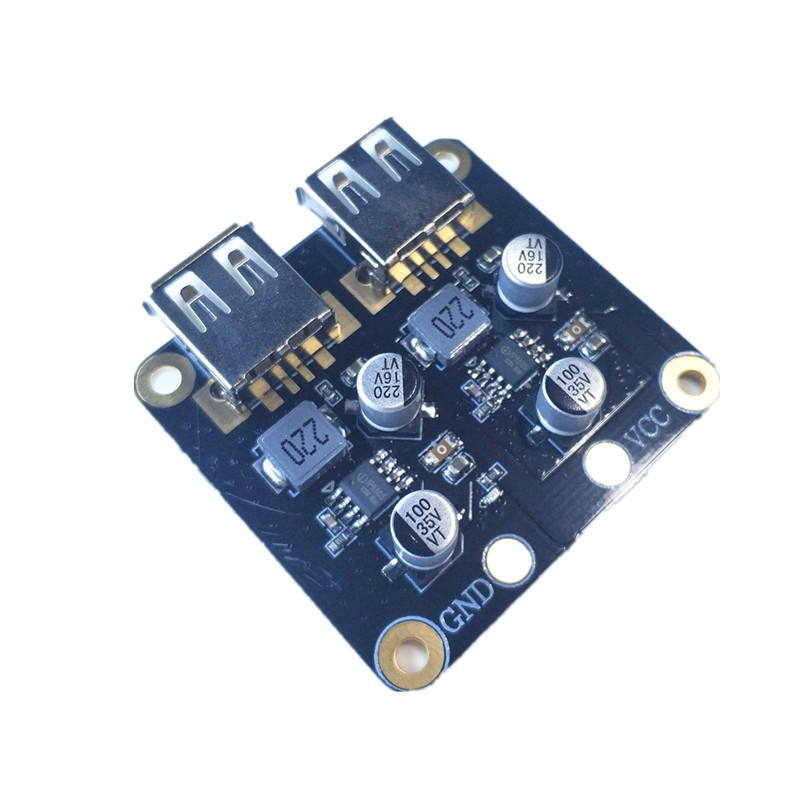 2路快充降压模块 双USB充电板 12V24V转QC3.0快充支持手机FCP