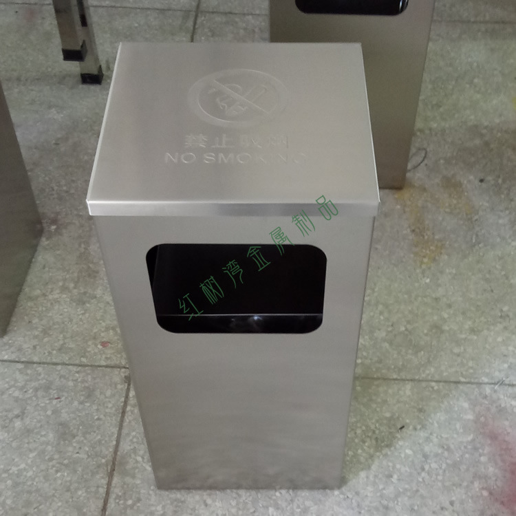 不锈钢商场酒店电梯口单筒垃圾桶耐室内分类果皮箱防锈抗压保洁桶