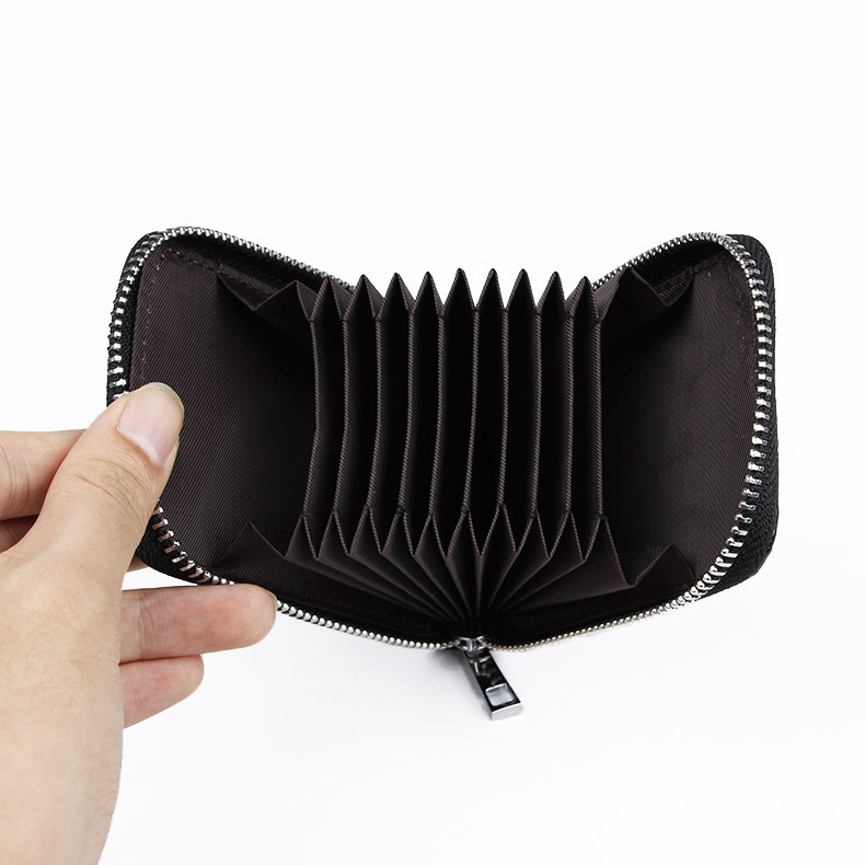 Hao Yun Lai Brand Multi-Card Cowhide Coin Purse Snake Pattern Vertical Zipper Organ Card Bag RFID Anti-Magnetic Wholesale