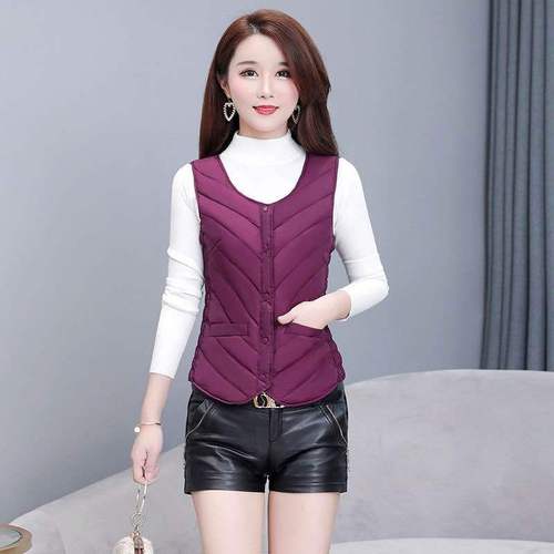 New style women's down cotton vest vest slim fit factory direct sales plus velvet waistcoat to prevent cold autumn and winter thickening and warmth