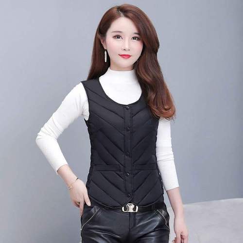 New style women's down cotton vest vest slim fit factory direct sales plus velvet waistcoat to prevent cold autumn and winter thickening and warmth