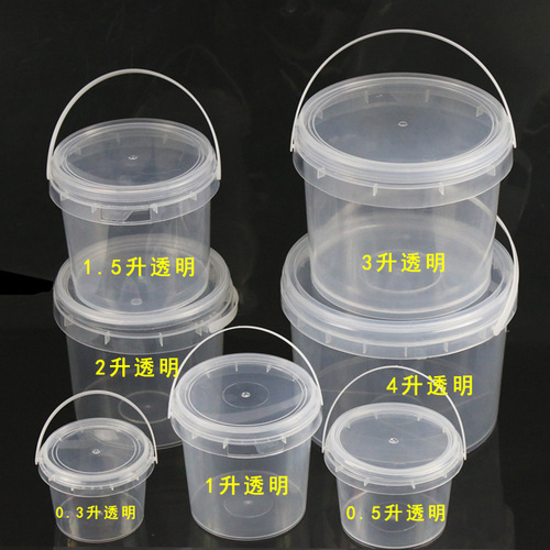 Factory direct sales PP transparent food packaging bucket small bucket plastic bucket 300ml portable small drum