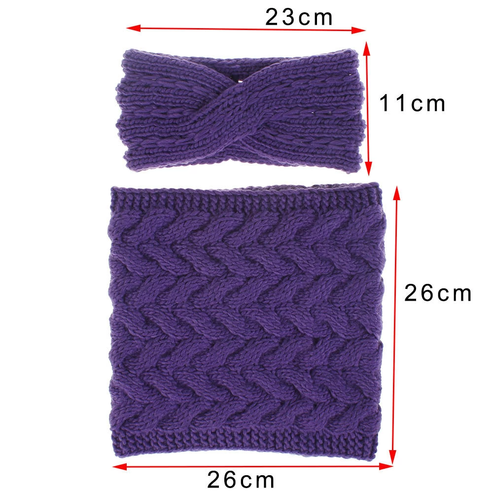 Демисезонная повязка на голову, шарф, шерстянойknitted набор с косичкой, Amazon, 2019, оптовый