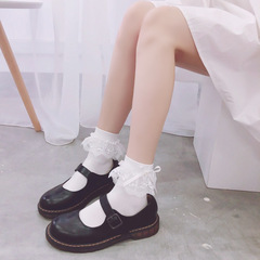 Japanese autumn and winter girly style lace bow beaded love cotton socks tutuanna lolita socks