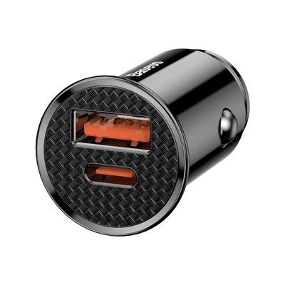 Round Multifunctional Car Charger Qc3.0 Mobil şarj cihazları - qc-pd-black