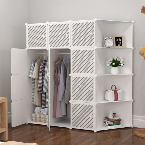 Simple wardrobe fashion modern minimalist bedroom light luxury corner wardrobe storage cabinet plastic assembly wardrobe door assembly