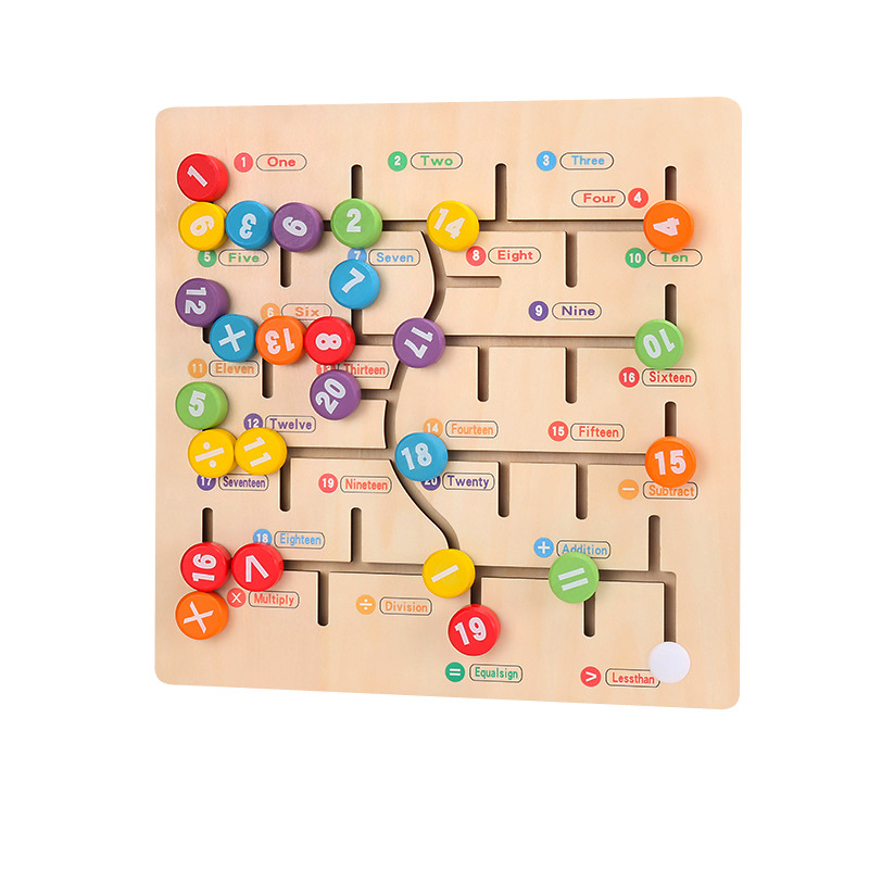 Rompecabezas de madera de los niños cartas digitales caminando cognitiva cero tablero educación temprana juguetes madera bebé Puzzle