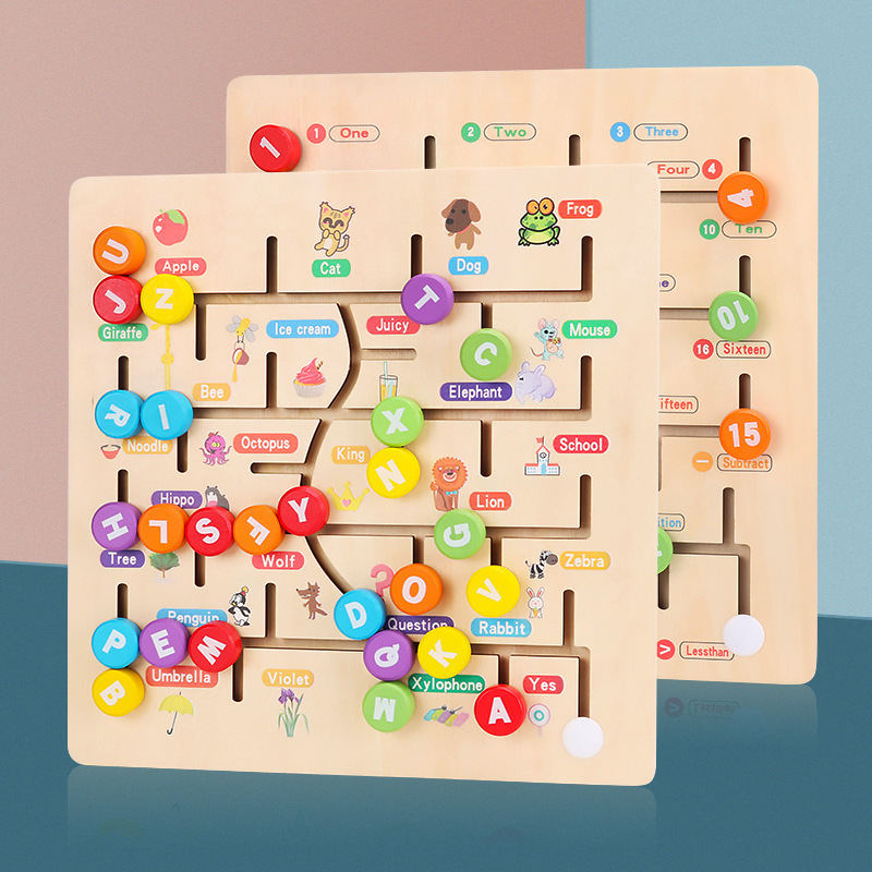 Rompecabezas de madera de los niños cartas digitales caminando cognitiva cero tablero educación temprana juguetes madera bebé Puzzle
