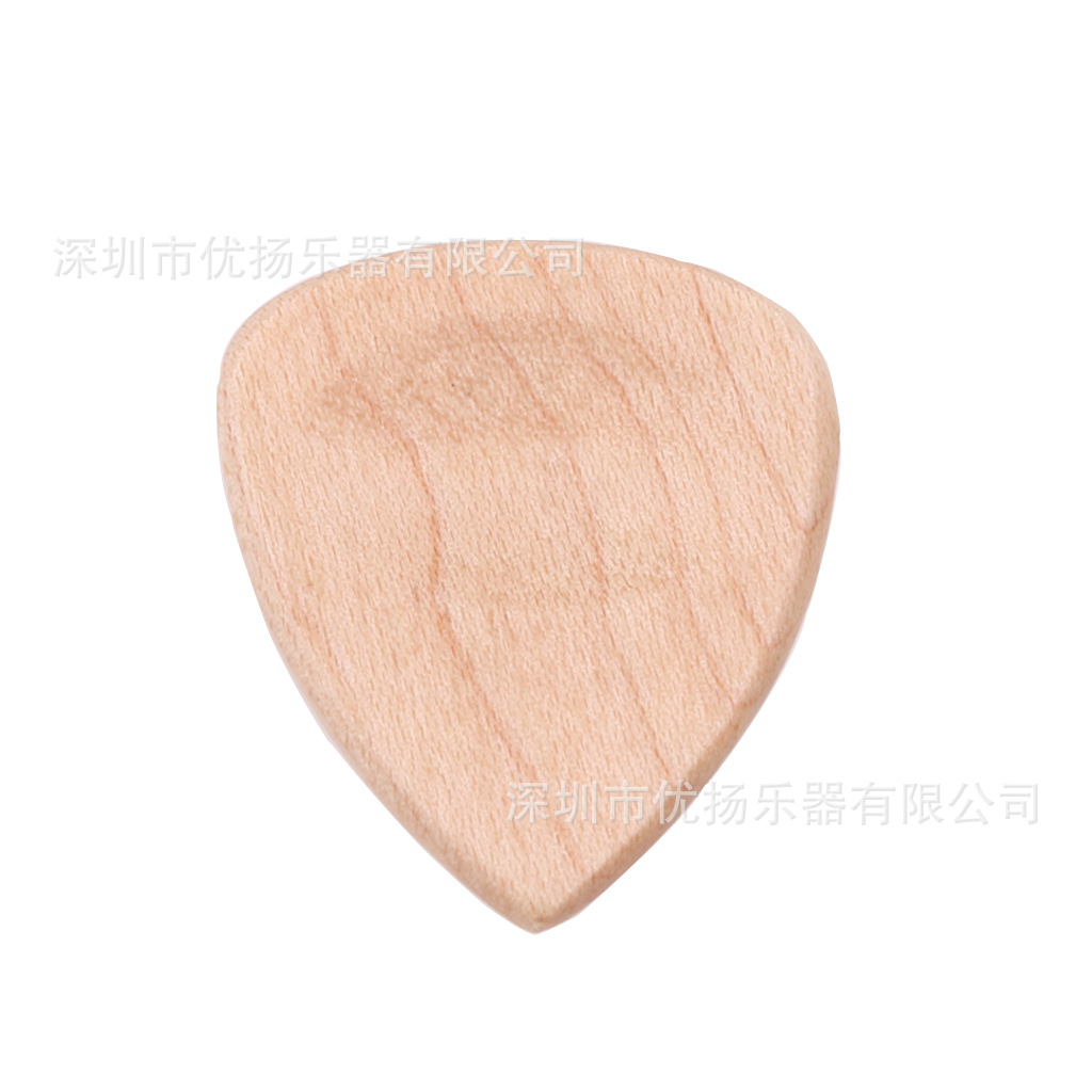 Tallado logo guitarra de madera Pick madera metralla Folk Bass ukulele Pick Guitar Accesorios