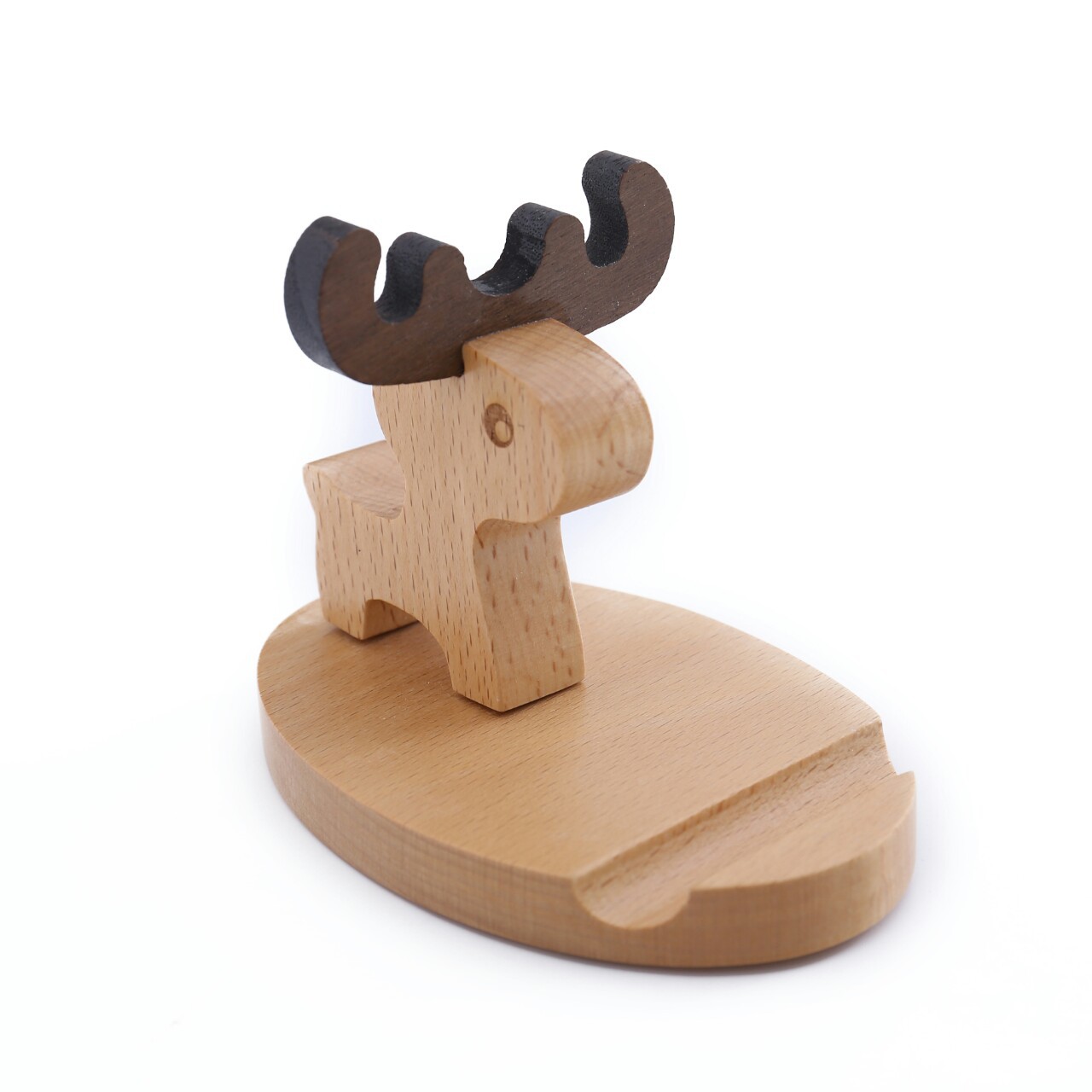 Soporte para teléfono móvil de dibujos animados animal soporte para teléfono móvil de madera maciza soporte para teléfono móvil perezoso base de madera de haya decoración creativa para el hogar
