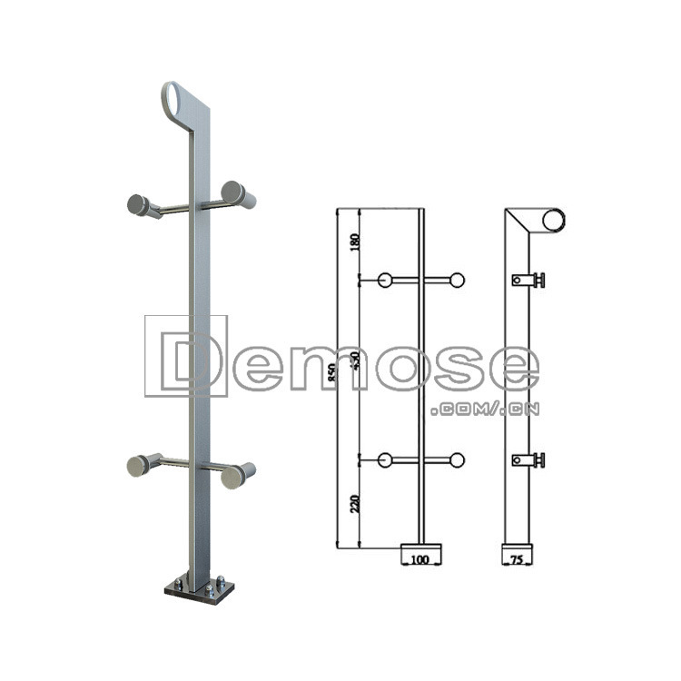 厂家直销 不锈钢立柱楼梯圆管栏杆 玻璃栏杆立柱 304防锈中柱户外
