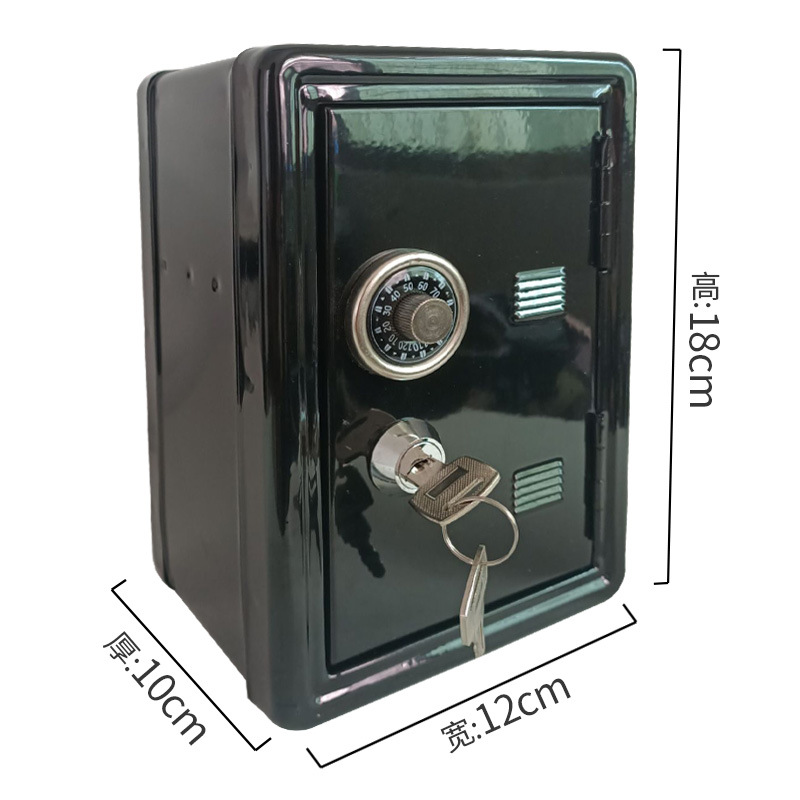 Fabricante en stock de una sola pieza de entrega mini metal seguro creativo alcancía clave decoración segura