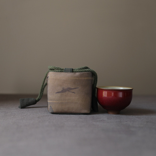 Erya manufacturer wholesale storage bag travel tea set cotton teapot tea cup cloth bag tea cup ancient painting tea cup cloth bag