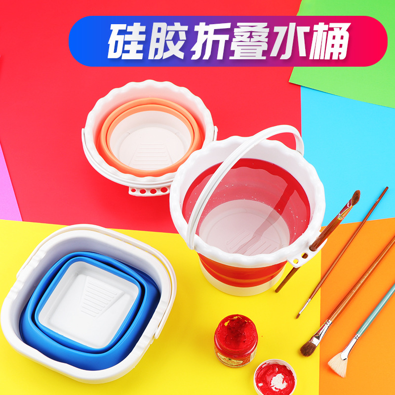 Silicone folding art bucket