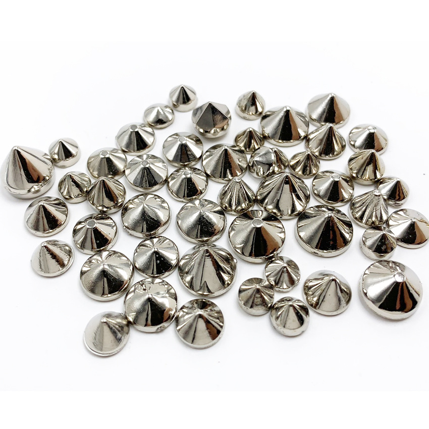 厂家直销 朋克牛仔尖钉电镀无孔卫星打爪ABS塑料服饰配件