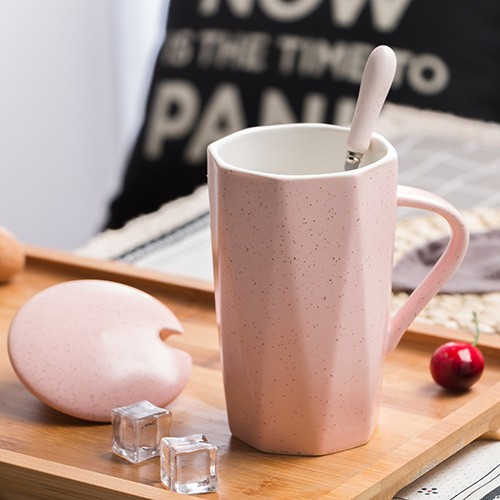 北欧insシンプルなひし形マグカップ創意カップル陶磁器カップ個性ビジネスオフィスコーヒーカップlogo|undefined