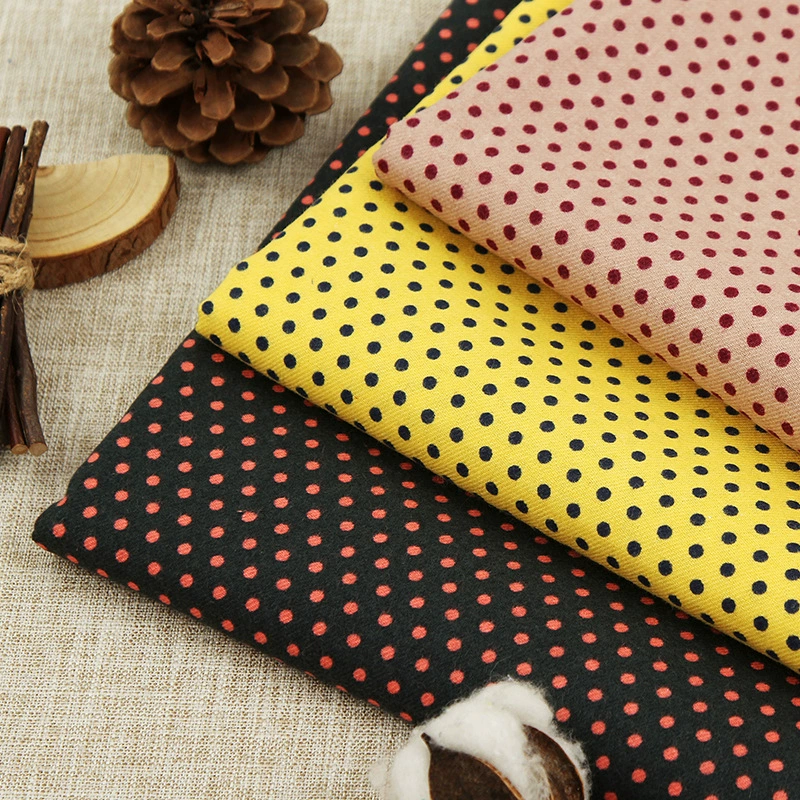 Новая хлопчатобумажная ткань с принтом в горошек, шлифовальная ткань, женская одежда, ткань для рубашек