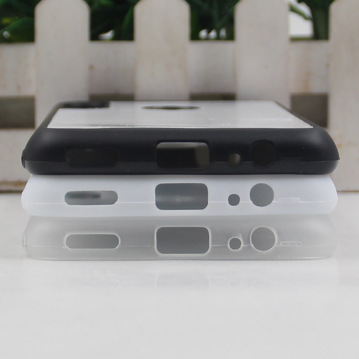 Impresión de transferencia térmica para Huawei Y9 Prime 2019 Borde de silicona TPU + PC teléfono caso en blanco material al por mayor