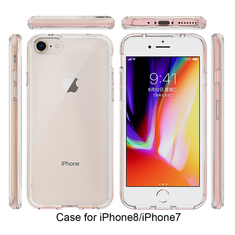 Ready Stock Suitable for iPhone 7 8 Plus Se 2022 Phone Case Two-In-One Transparent Acrylic Anti-Fall Cover
