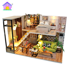 アイデアは弘達diy小屋のミニ家を作って木製の誕生日人形屋のおもちゃの木質パズルを作ります。