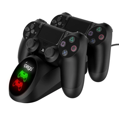 PG-9180 PS4/SLIM/Pro беспроводная рукоять двойного сиденья с зарядкой PS4 с LED-индикатором и основание для зарядки рукояти