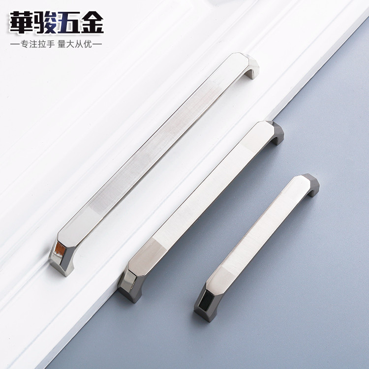 Nuevo moderno simple aleación de zinc manija americana doble blanco gabinete cajón armario muebles hardware puerta manija al por mayor image 4