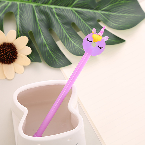 Creative Donut Gel Pen Cute Student Stationery Cartoon Unicorn Water Pen Office Supplies Signature Pen Wholesale