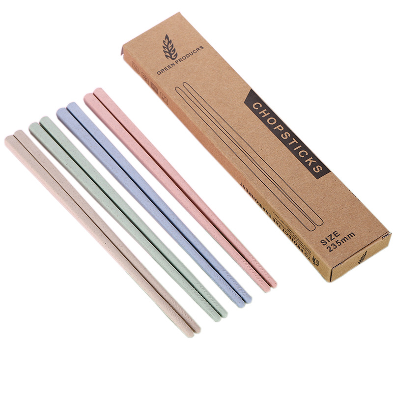 Palillos creativos de paja de trigo de 20 cm, estilo japonés, para restaurantes y hoteles, 4 pares para uso doméstico.