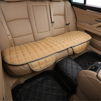 Wool pad: Three-piece Set Tie-free Non-slip - three-seats-in-the-back-row-warm-rice