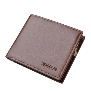 wallet men hot new men's short wallet tri-fold zipper pu wallet multi-card manufacturers in stock