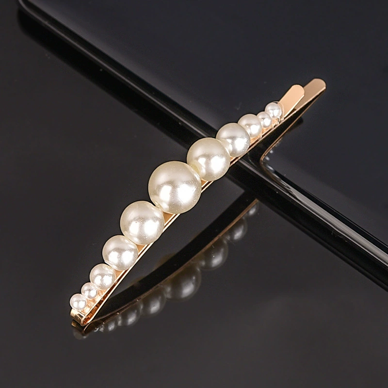 handmade Pearl Hair Clip, Woven Bow Design, 9 cm, Korean Simple Elegant