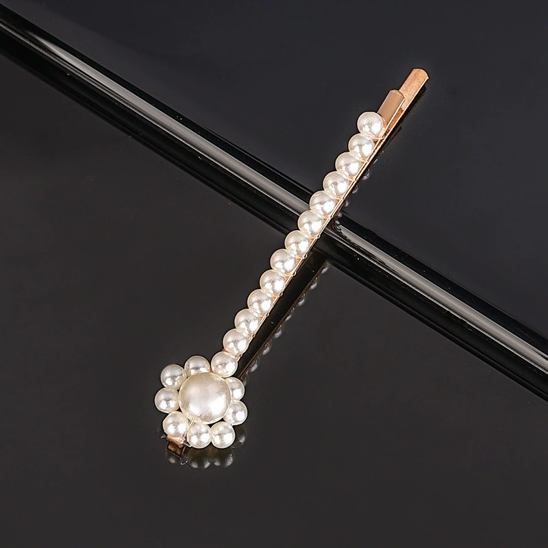 handmade Pearl Hair Clip, Woven Bow Design, 9 cm, Korean Simple Elegant