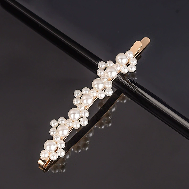 handmade Pearl Hair Clip, Woven Bow Design, 9 cm, Korean Simple Elegant