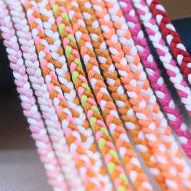 优惠现货工厂直批辫子绳 三股绳 扭绳 3股编织绳 扁绳5mm多色绳子