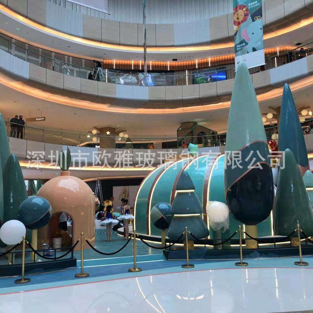 大型组合雕塑玻璃钢 卡通LED灯发光 树堆拱门景观美陈造型玻璃钢