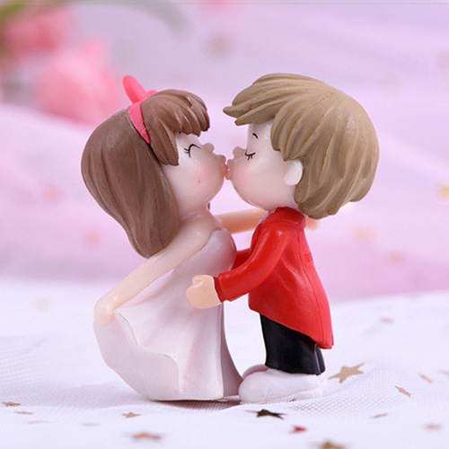 DIY Mini House Accessory Figurine, Gift Cheese Cat Plush Couple Shelf Decor Crown Couple Micro Landscape Resin Figurine