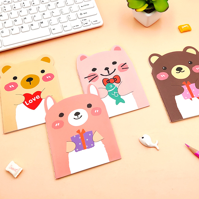 韩国创意文具可爱小熊本子卡通随身本动物记事本学生礼物奖品批发