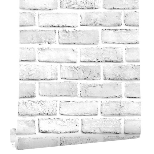 Thickened white brick pattern wallpaper Nordic self-adhesive 3D brick brick living room bedroom background wall renovation wallpaper
