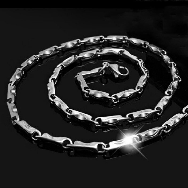 Net Red Ingot chain factory direct temperament men's necklace men's and women's silver plated Korean plated jewelry short clavicle chain